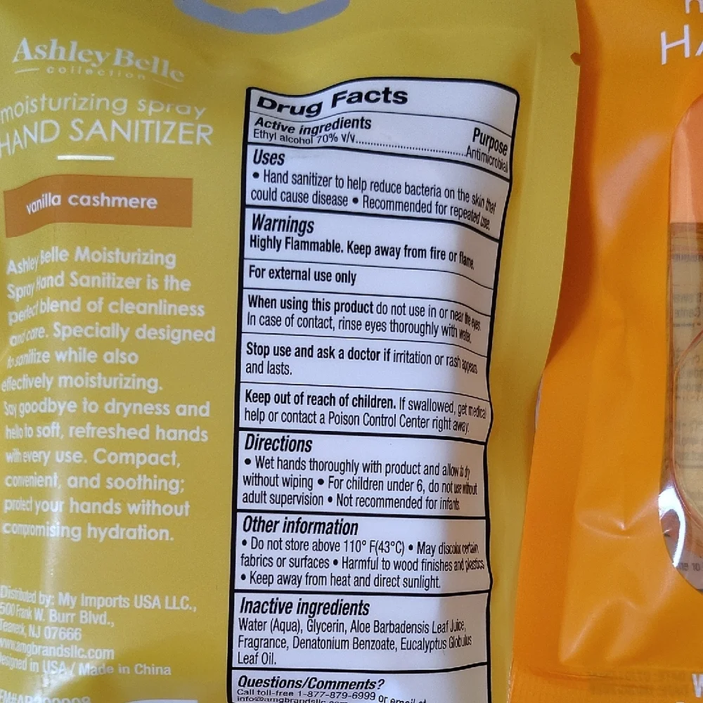 🆕Ashley Belle Moisturizing Spray Hand Sanitizer - Vanilla Grove & Citrus Grove